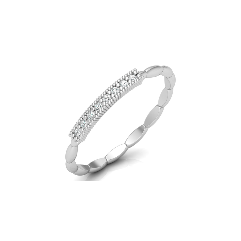 Pebble Path Platinum Plated Lab Grown Diamond Ring