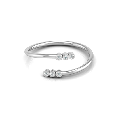 Triple Bezel Wrap Platinum Plated Lab Grown Diamond Ring