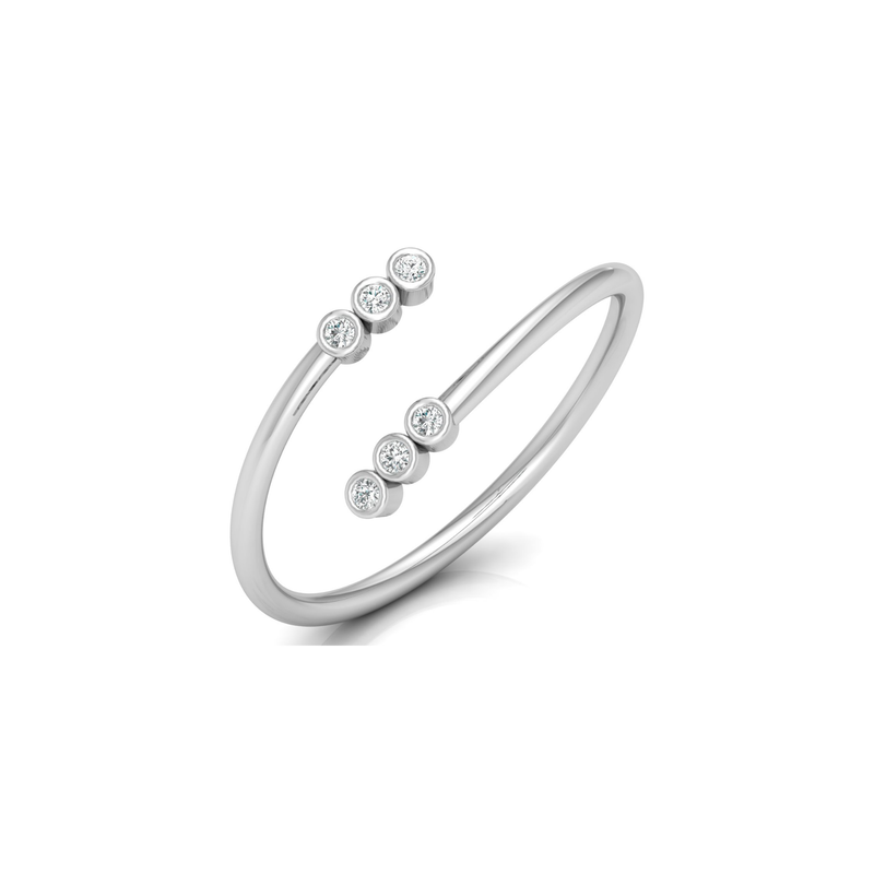 Triple Bezel Wrap Platinum Plated Lab Grown Diamond Ring