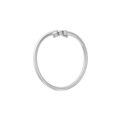 Triple Bezel Wrap Platinum Plated Lab Grown Diamond Ring