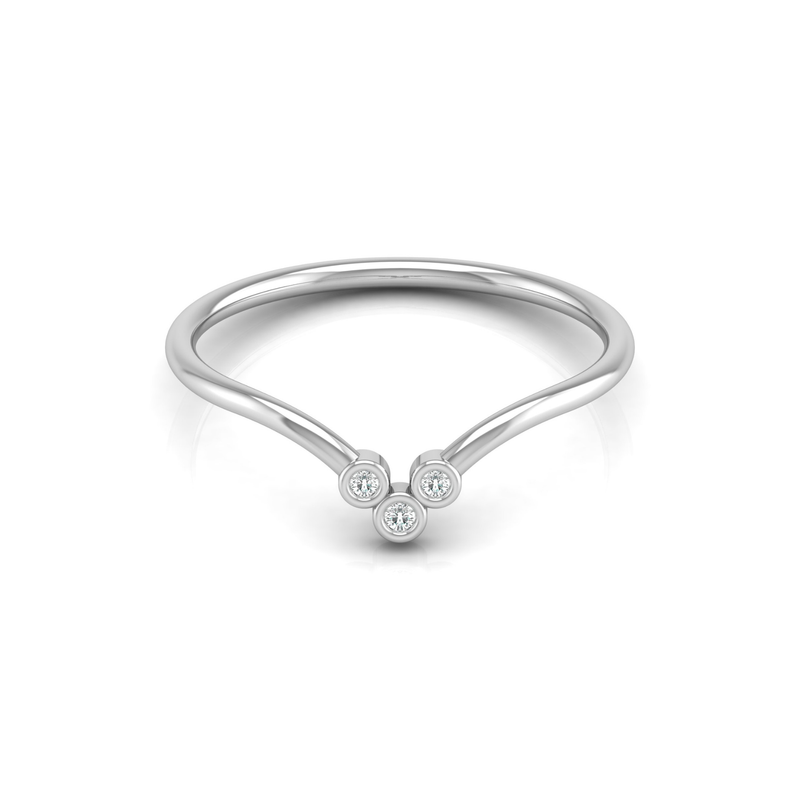 Delta Bezel Platinum Plated Lab Grown Diamond Ring