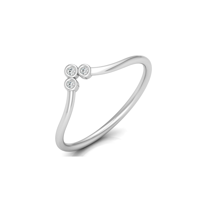 Delta Bezel Platinum Plated Lab Grown Diamond Ring