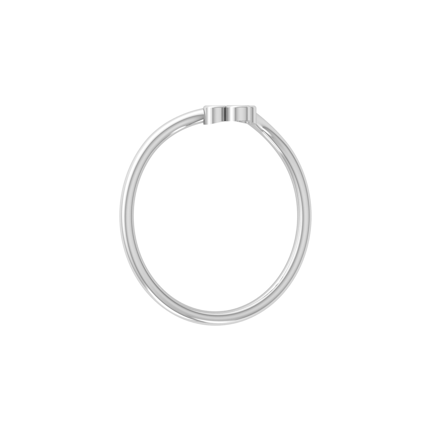 Delta Bezel Platinum Plated Lab Grown Diamond Ring