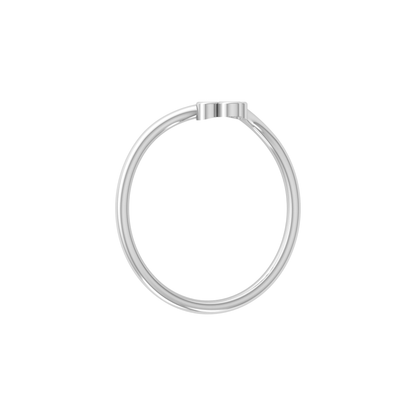 Delta Bezel Platinum Plated Lab Grown Diamond Ring
