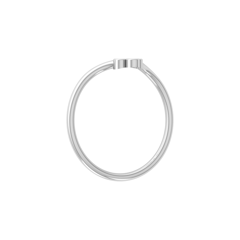 Delta Bezel Platinum Plated Lab Grown Diamond Ring