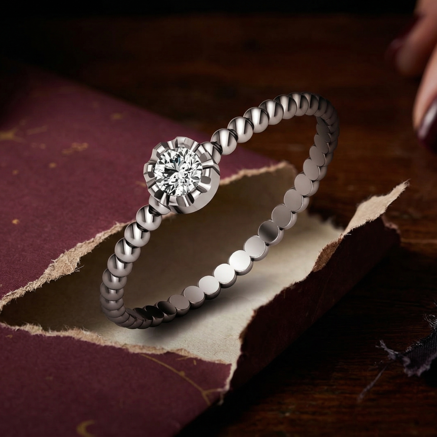 Frost Point Platinum Plated Lab Grown Diamond Ring