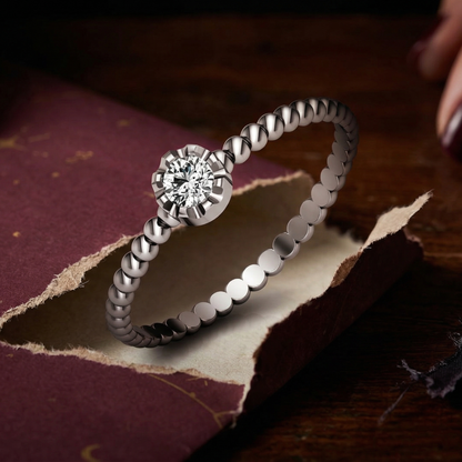 Frost Point Platinum Plated Lab Grown Diamond Ring