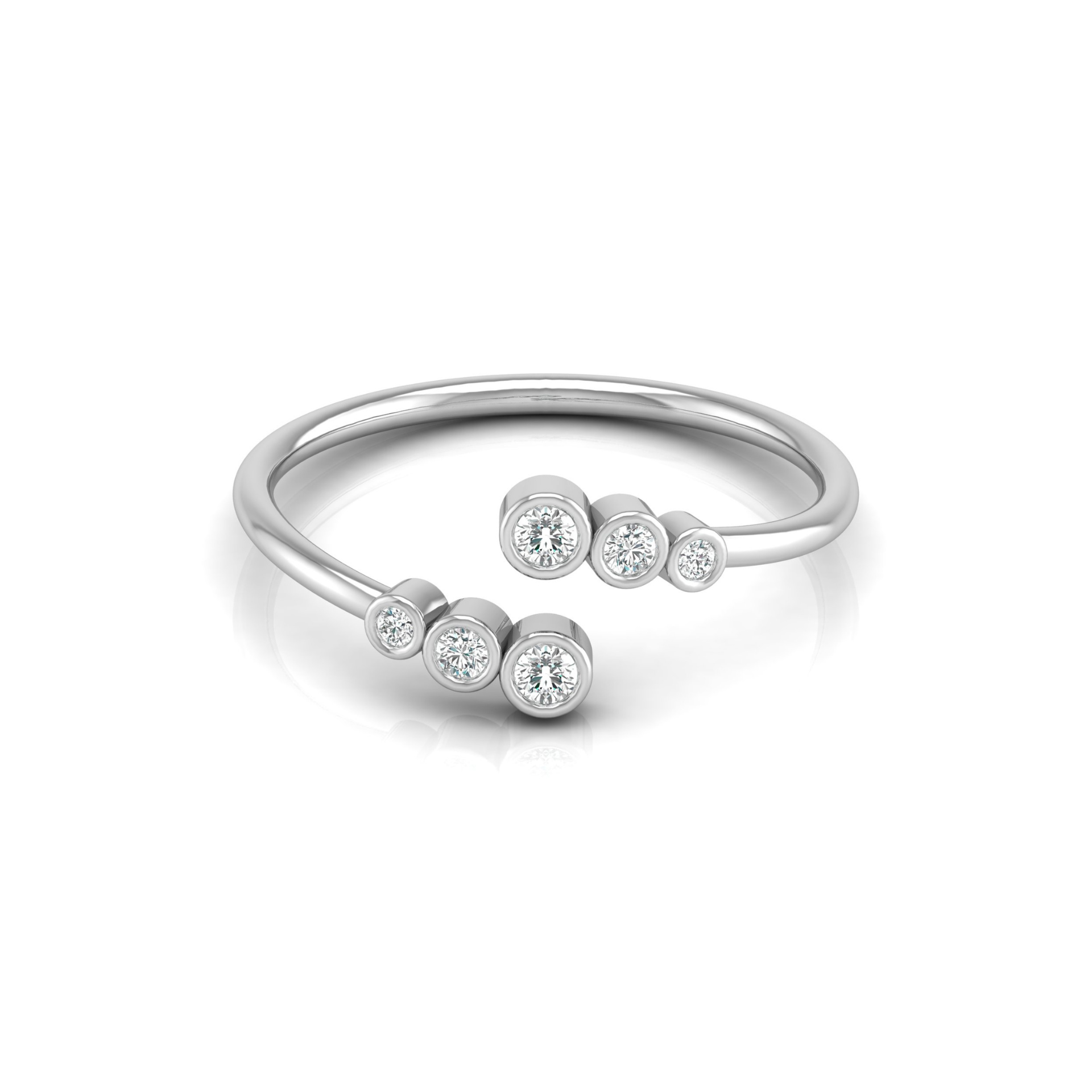 Floating Trio Platinum Plated Lab Grown Diamond Ring