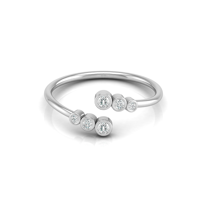 Floating Trio Platinum Plated Lab Grown Diamond Ring