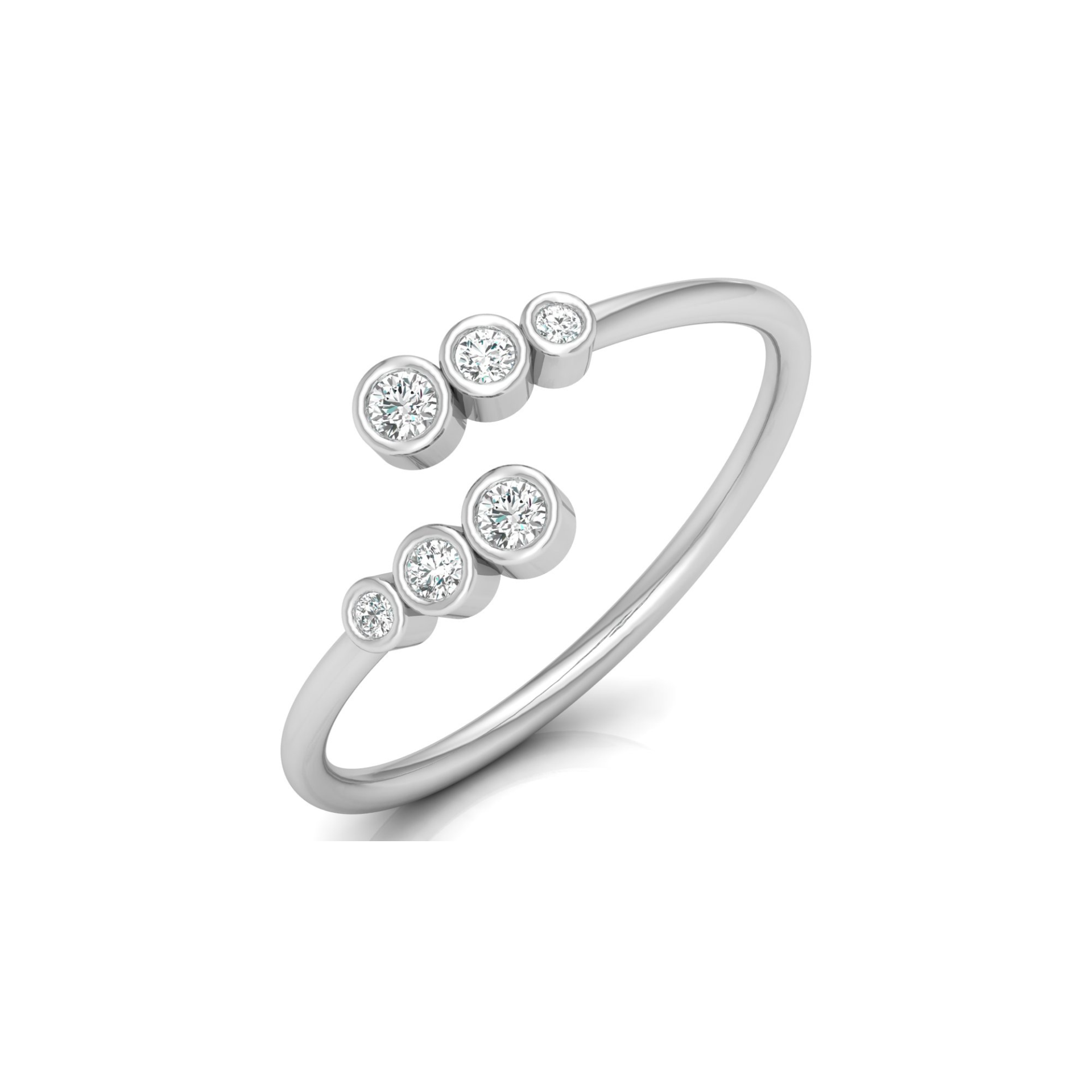 Floating Trio Platinum Plated Lab Grown Diamond Ring
