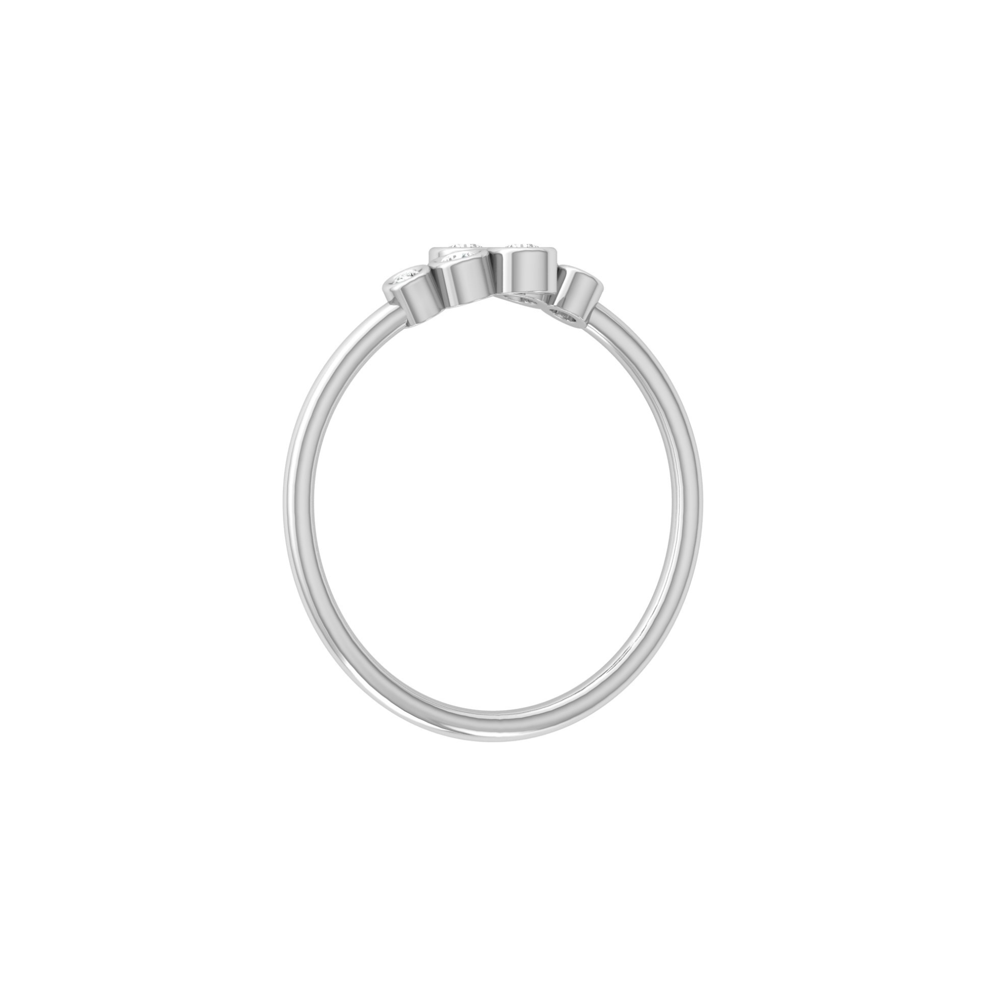 Floating Trio Platinum Plated Lab Grown Diamond Ring