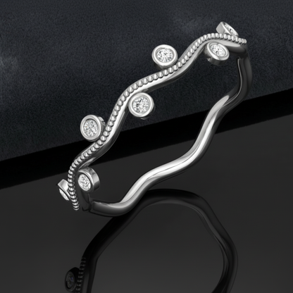 Sea Foam Sparkle Platinum Plated Lab Grown Diamond Ring