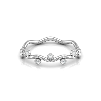 Sea Foam Sparkle Platinum Plated Lab Grown Diamond Ring