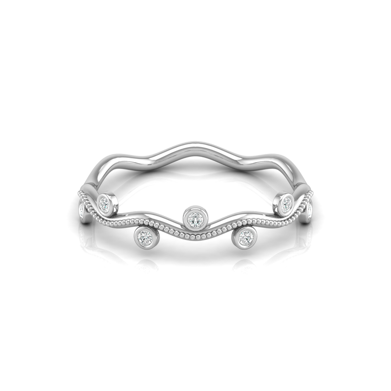 Sea Foam Sparkle Platinum Plated Lab Grown Diamond Ring