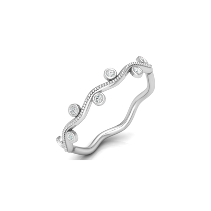 Sea Foam Sparkle Platinum Plated Lab Grown Diamond Ring