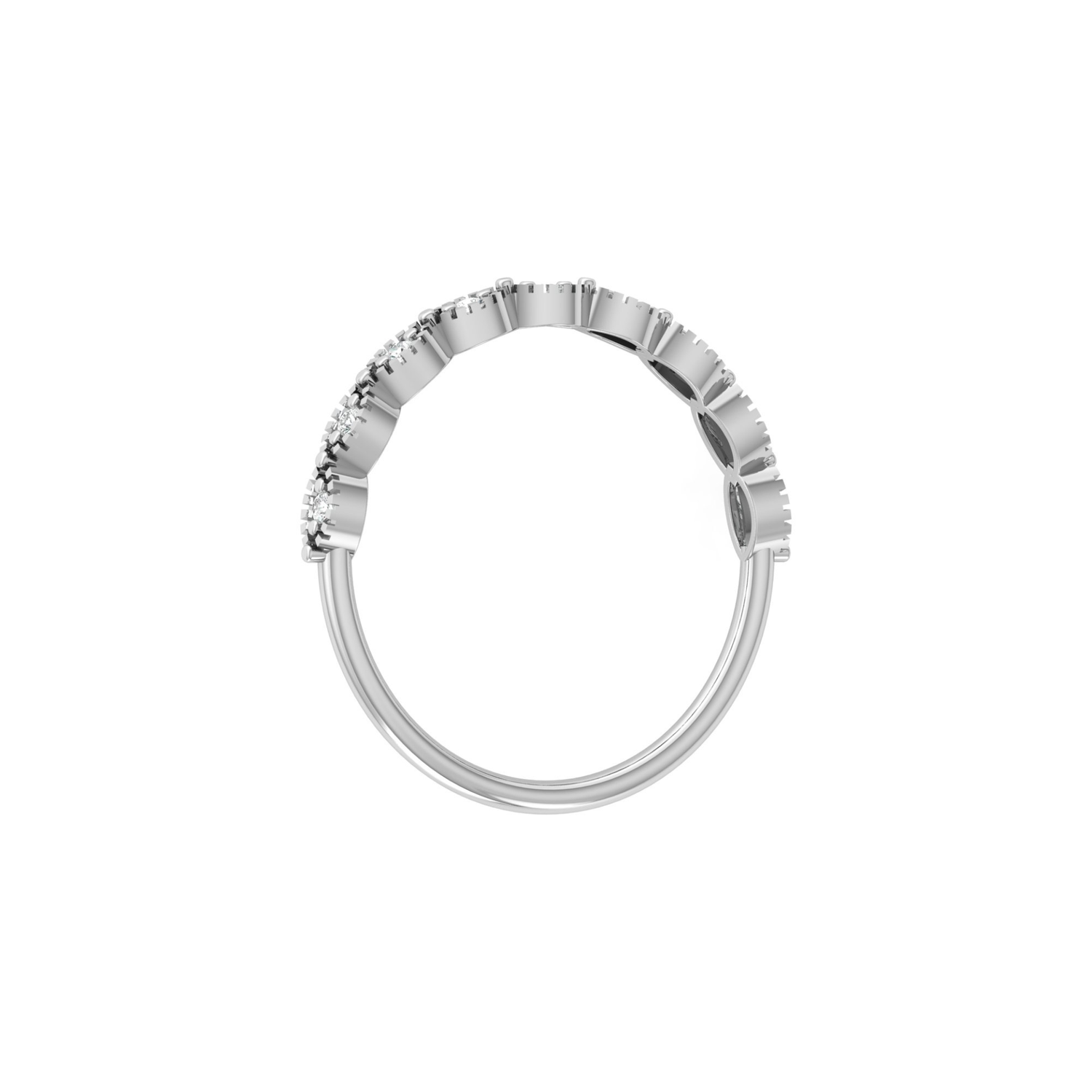 Thistle Link Platinum Plated Lab Grown Diamond Ring