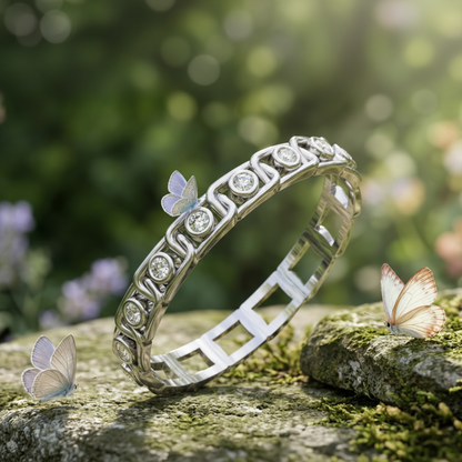 Bonded Bezel Platinum Plated Lab Grown Diamond Ring