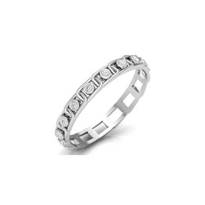 Bonded Bezel Platinum Plated Lab Grown Diamond Ring