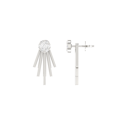 Linear Picket Platinum Plated Lab Grown Diamond Earrings
