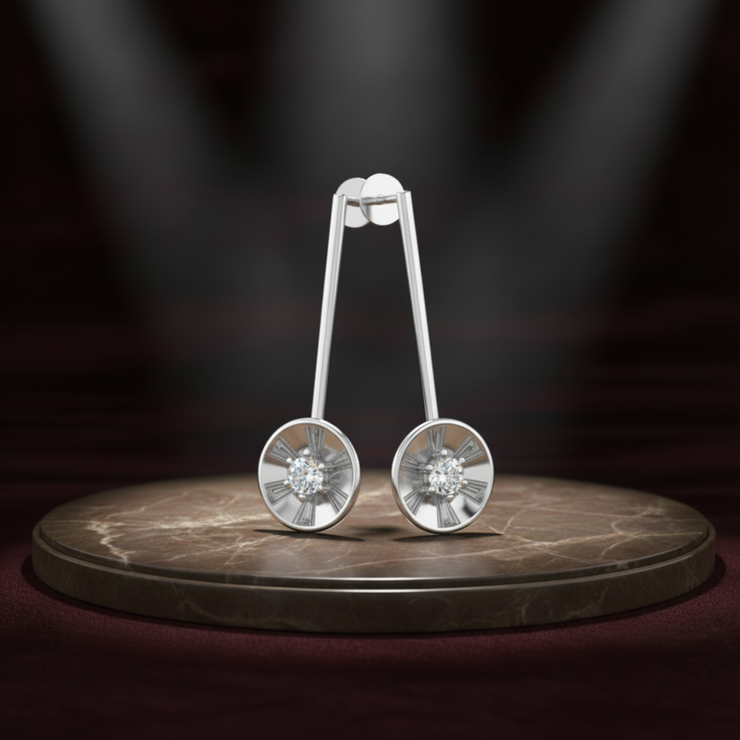 Signature Spire Platinum Plated Lab Grown Diamond Earrings