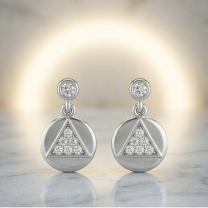 Manifest Medallion Platinum Plated Lab Grown Diamond Earrings
