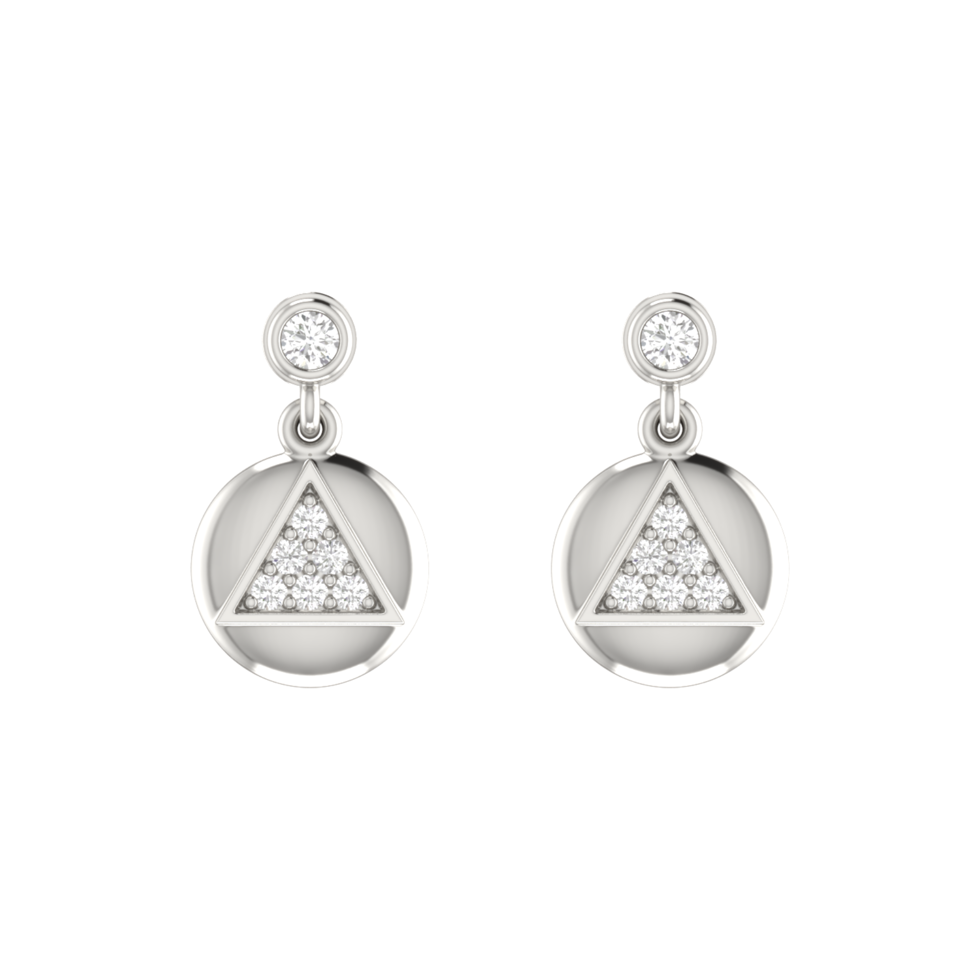 Manifest Medallion Platinum Plated Lab Grown Diamond Earrings