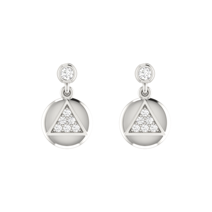 Manifest Medallion Platinum Plated Lab Grown Diamond Earrings