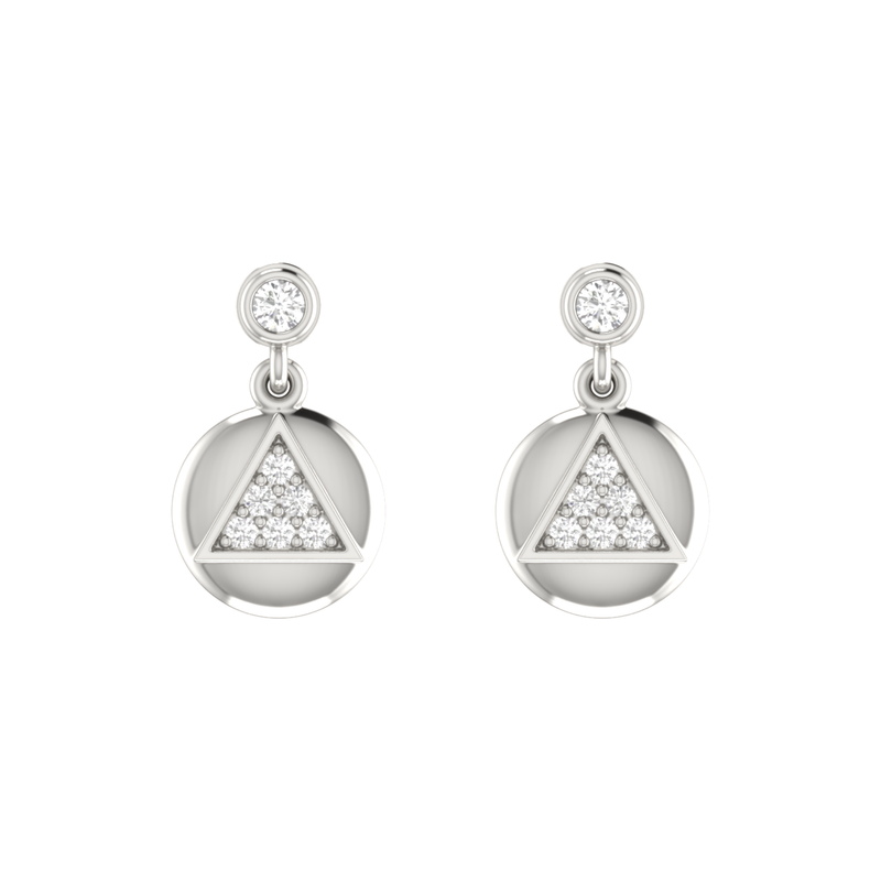 Manifest Medallion Platinum Plated Lab Grown Diamond Earrings