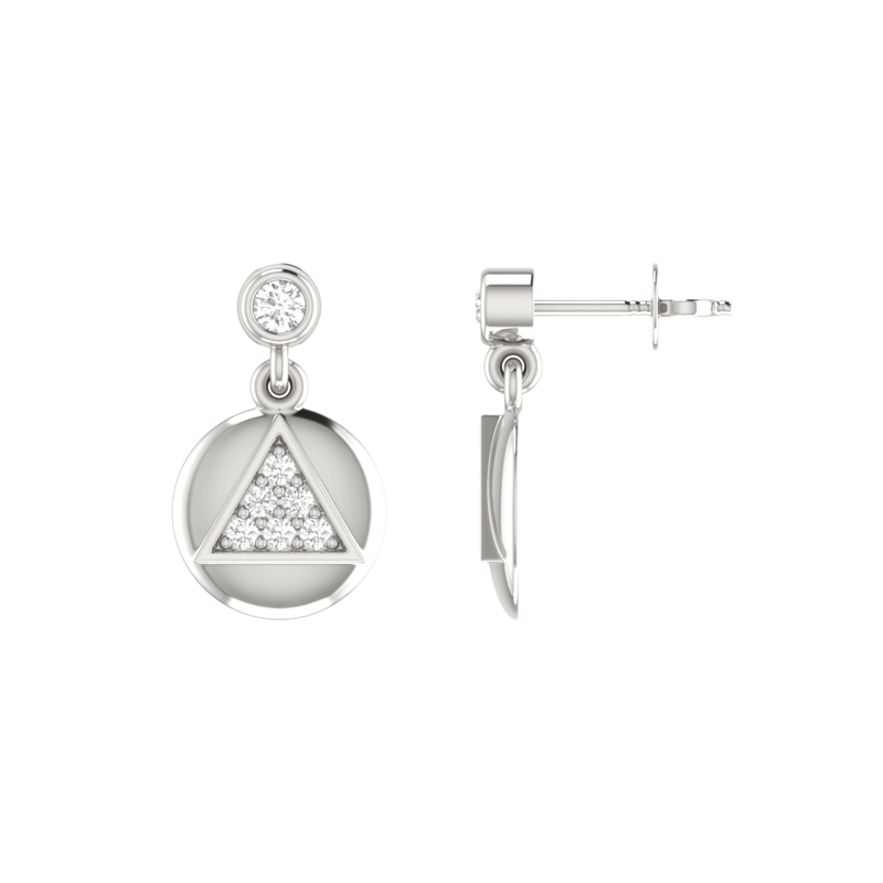Manifest Medallion Platinum Plated Lab Grown Diamond Earrings