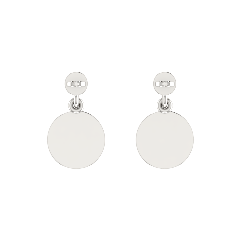 Manifest Medallion Platinum Plated Lab Grown Diamond Earrings