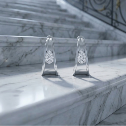 Fluid Frame Platinum Plated Lab Grown Diamond Earrings
