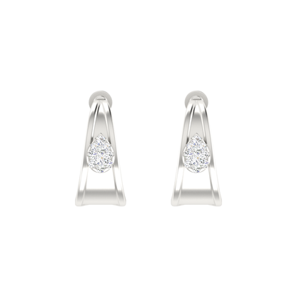 Fluid Frame Platinum Plated Lab Grown Diamond Earrings