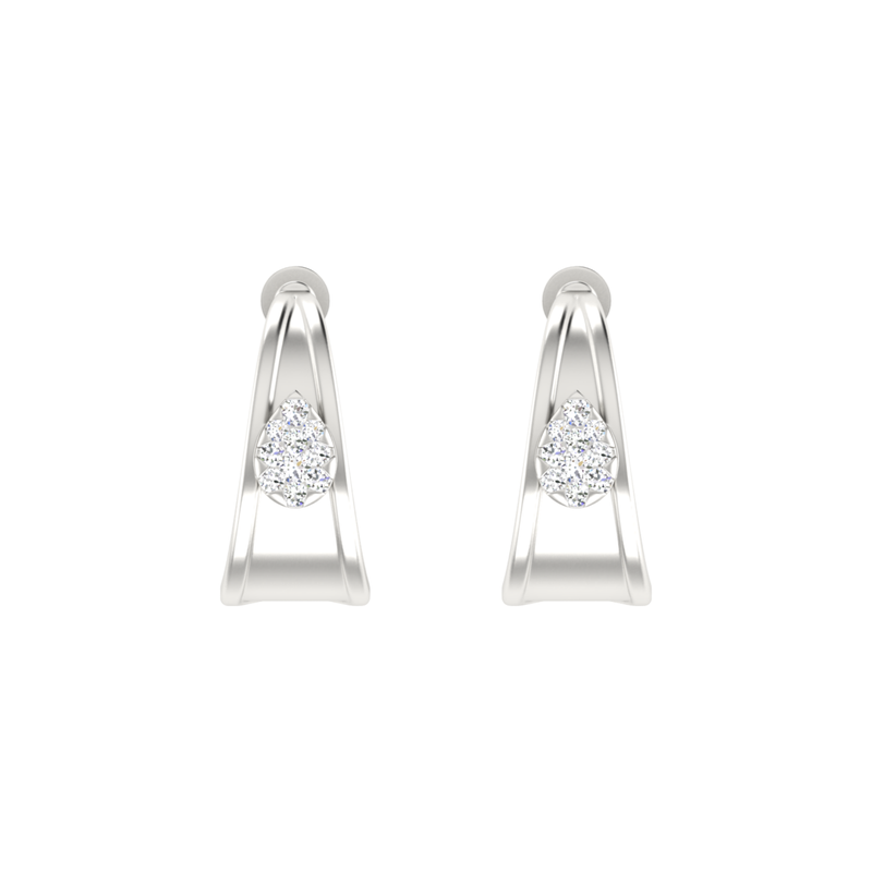 Fluid Frame Platinum Plated Lab Grown Diamond Earrings