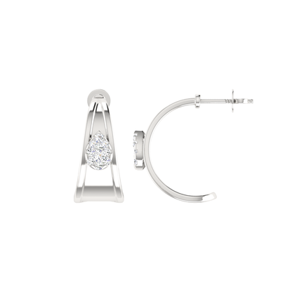 Fluid Frame Platinum Plated Lab Grown Diamond Earrings
