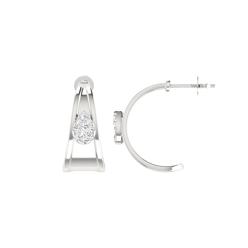 Fluid Frame Platinum Plated Lab Grown Diamond Earrings