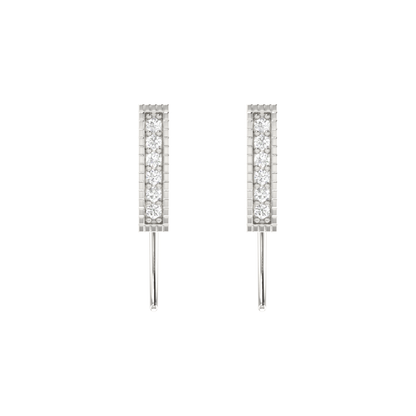 Spire Pave Platinum Plated Lab Grown Diamond Earrings