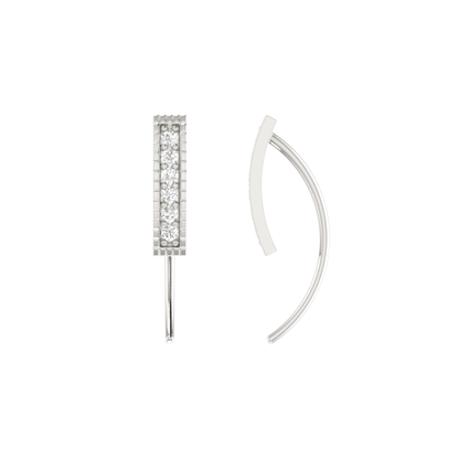 Spire Pave Platinum Plated Lab Grown Diamond Earrings