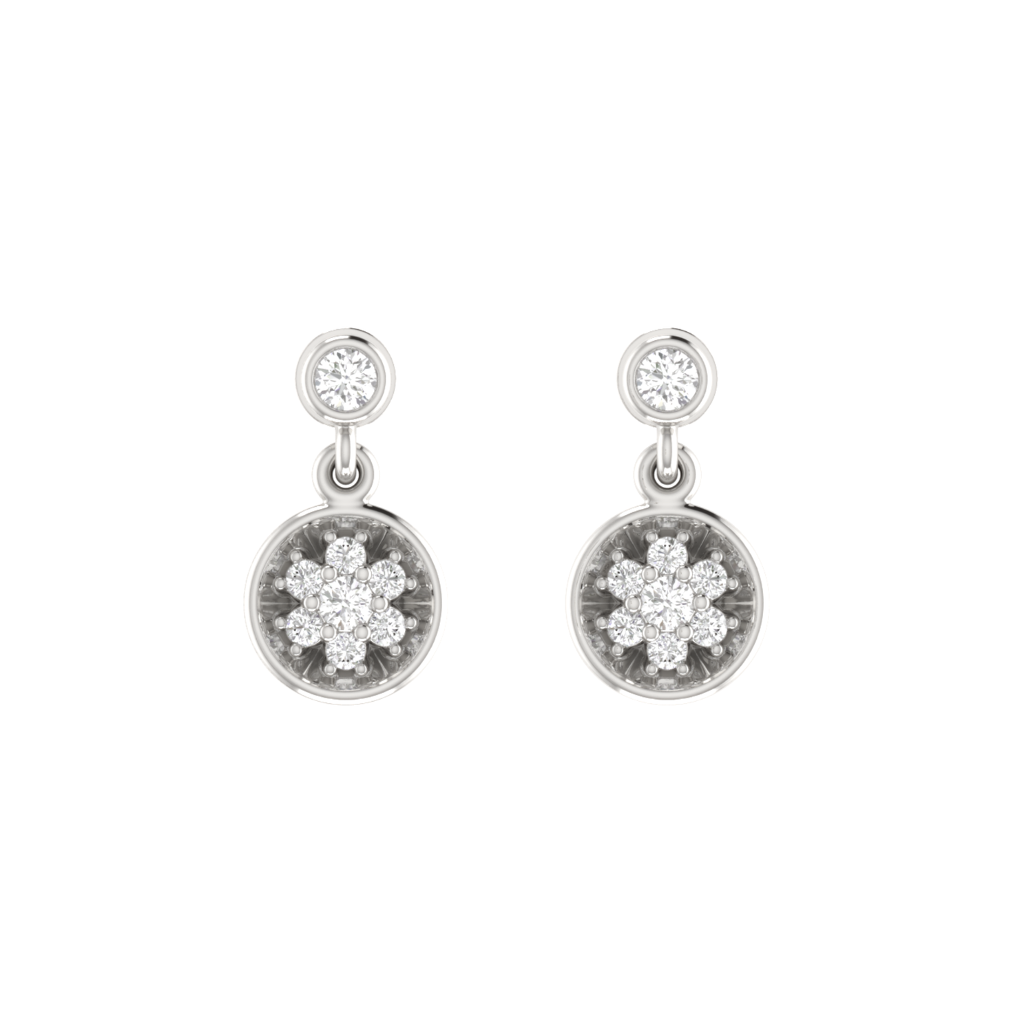 Oculus Cluster Platinum Plated Lab Grown Diamond Earrings