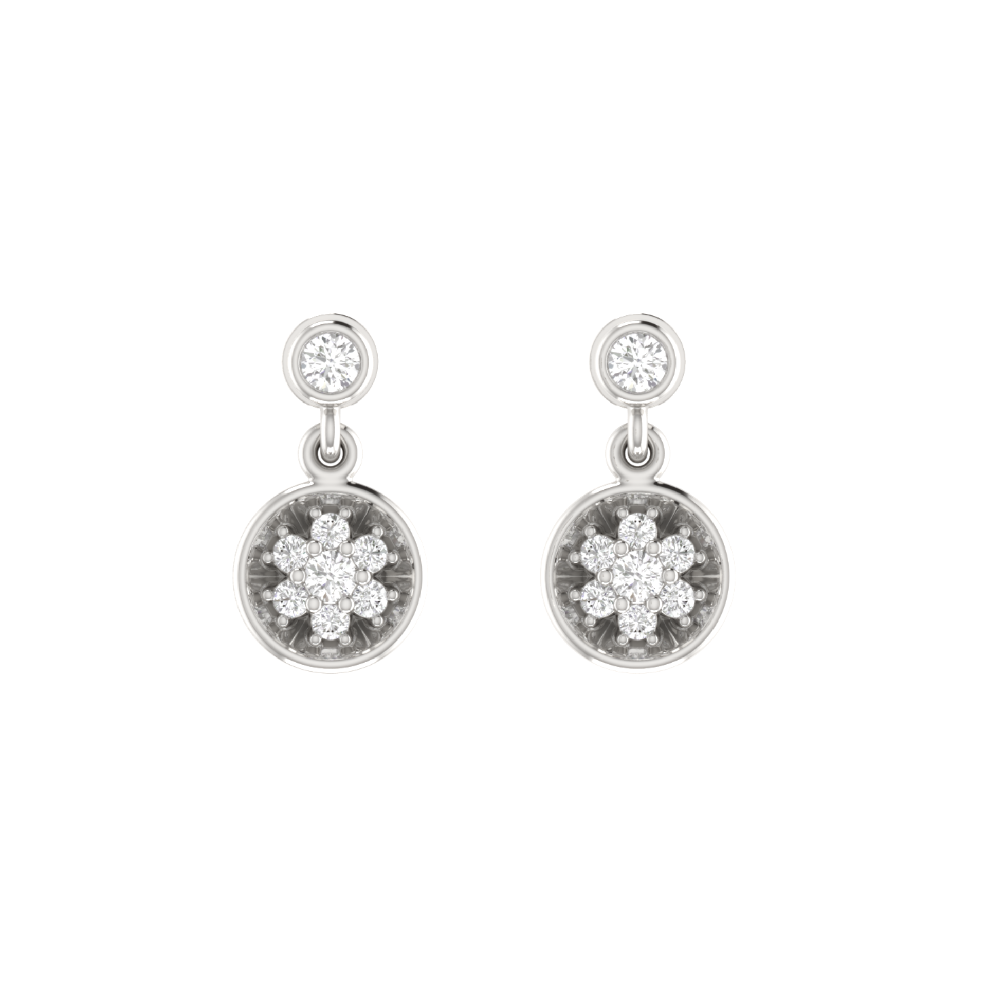 Oculus Cluster Platinum Plated Lab Grown Diamond Earrings