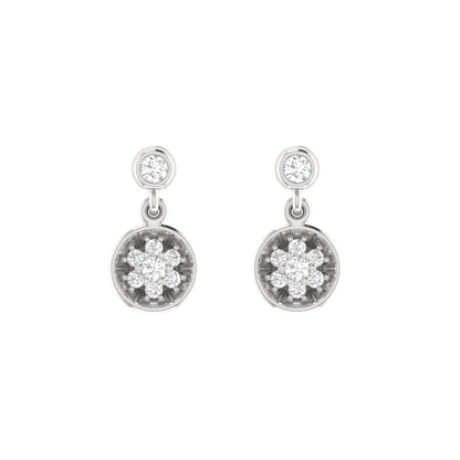 Oculus Cluster Platinum Plated Lab Grown Diamond Earrings