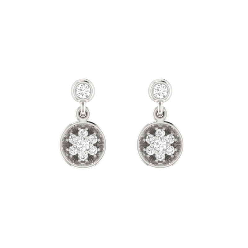 Oculus Cluster Platinum Plated Lab Grown Diamond Earrings