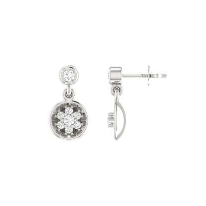 Oculus Cluster Platinum Plated Lab Grown Diamond Earrings