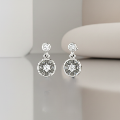 Turbine Platinum Plated Lab Grown Diamond Earrings