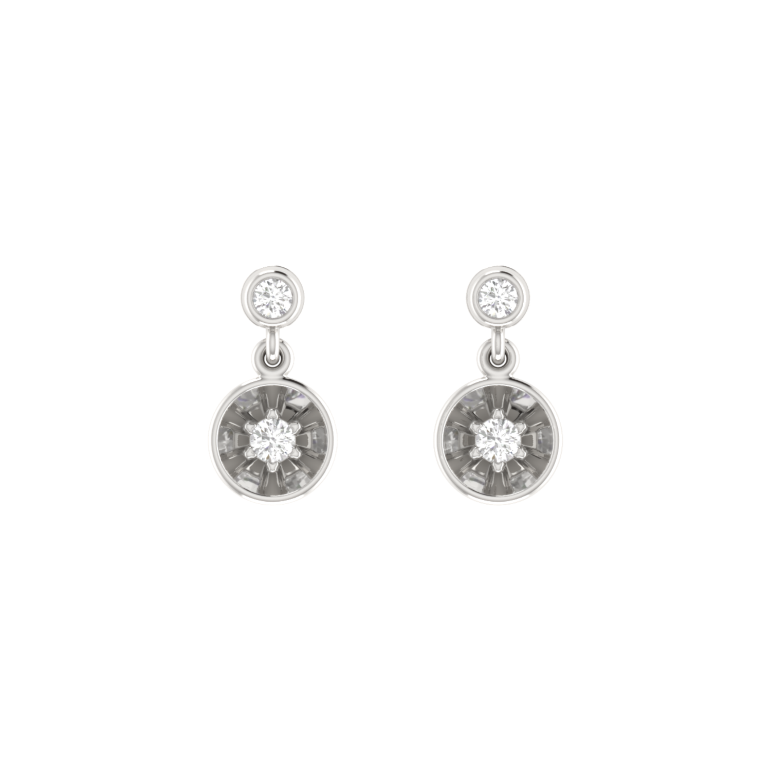 Turbine Platinum Plated Lab Grown Diamond Earrings