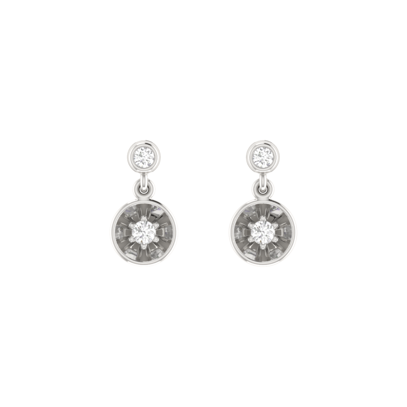 Turbine Platinum Plated Lab Grown Diamond Earrings