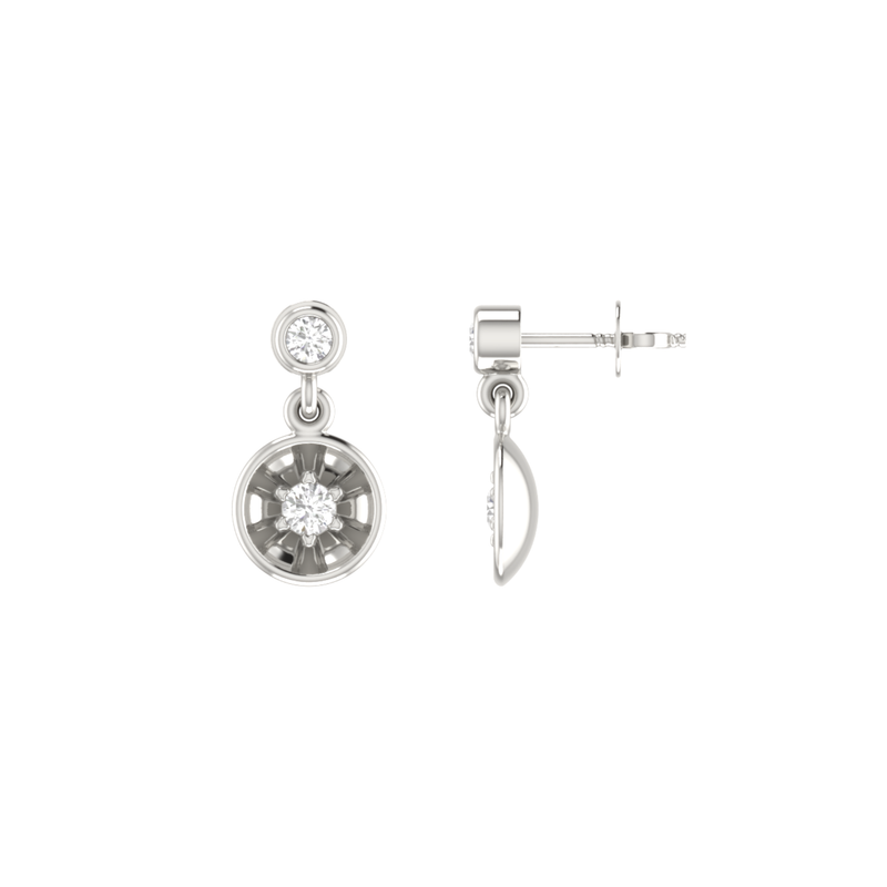 Turbine Platinum Plated Lab Grown Diamond Earrings