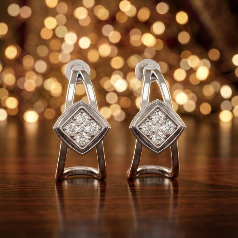 Guardian Kite Platinum Plated Lab Grown Diamond Earrings