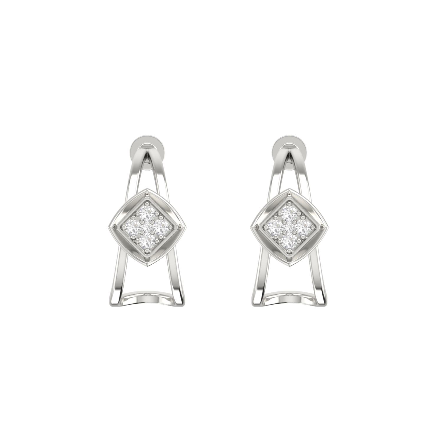 Guardian Kite Platinum Plated Lab Grown Diamond Earrings