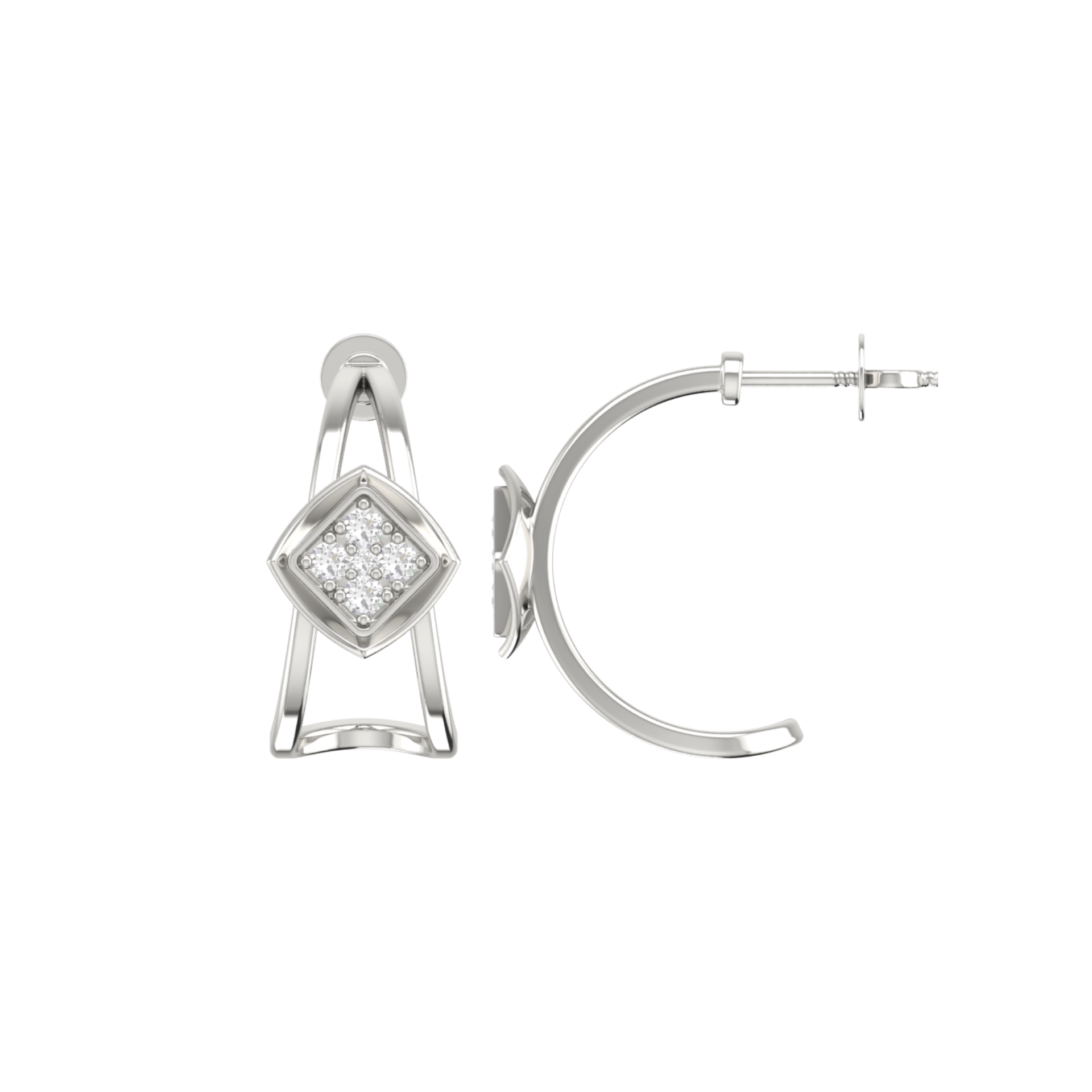 Guardian Kite Platinum Plated Lab Grown Diamond Earrings