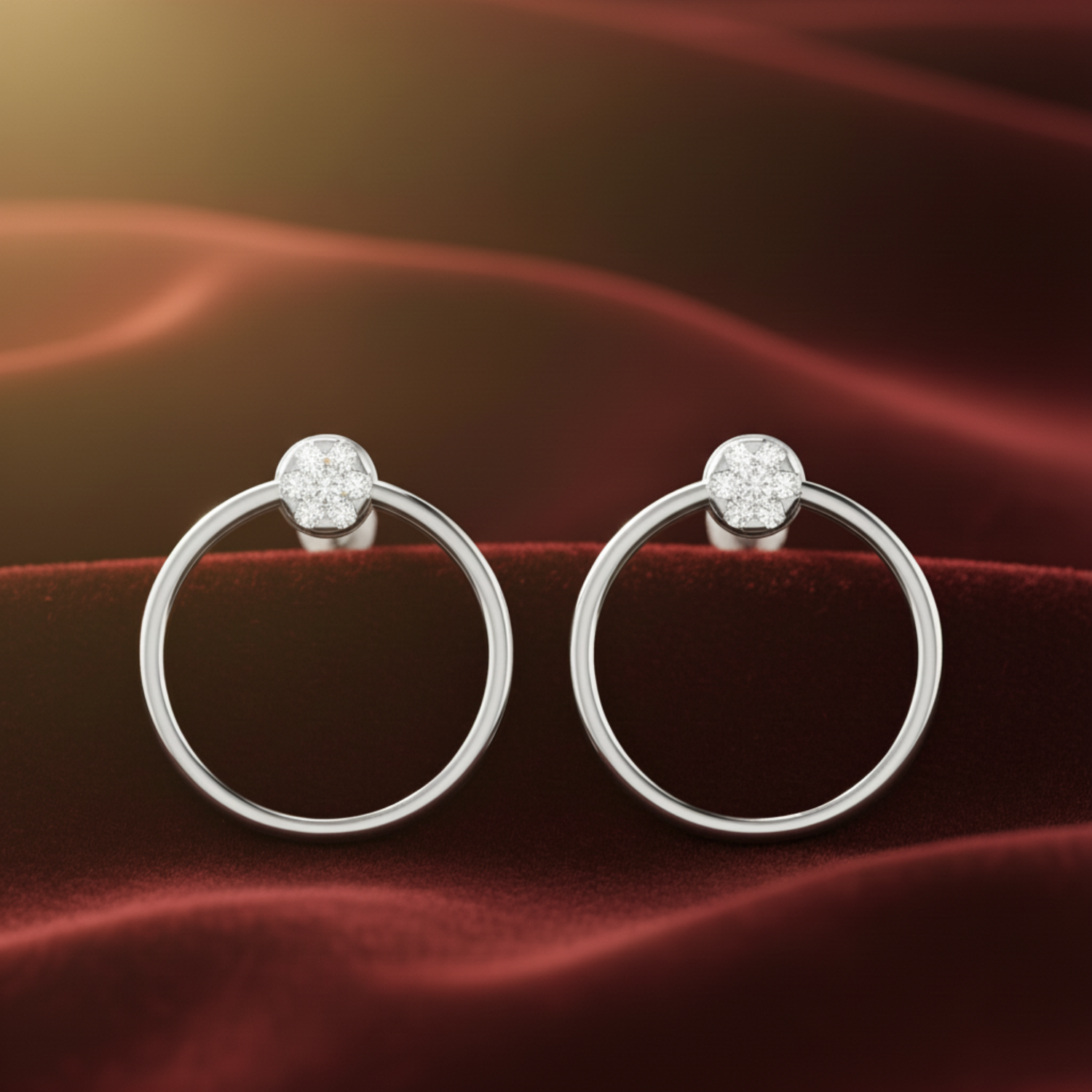 Portal Platinum Plated Lab Grown Diamond Earrings